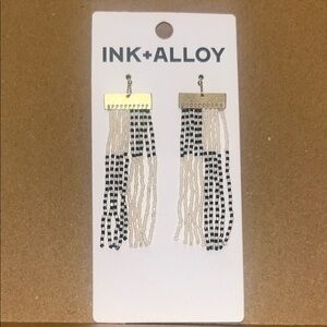 INK+ALLOY Gold and Black Beaded Earrings